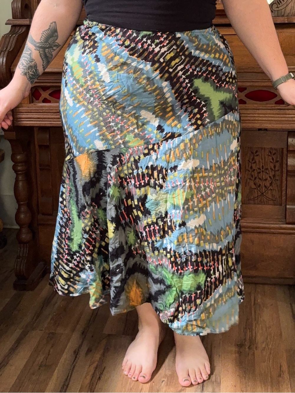Lola P Boho festival fairy streetwear rayon skirt in new condition